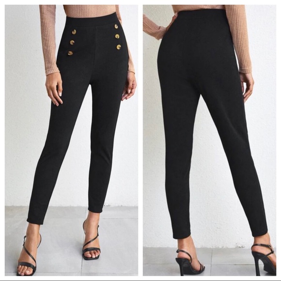 Fabulous High Waist Solid Chic Sailor Style Skinny Pants - Picture 5 of 5